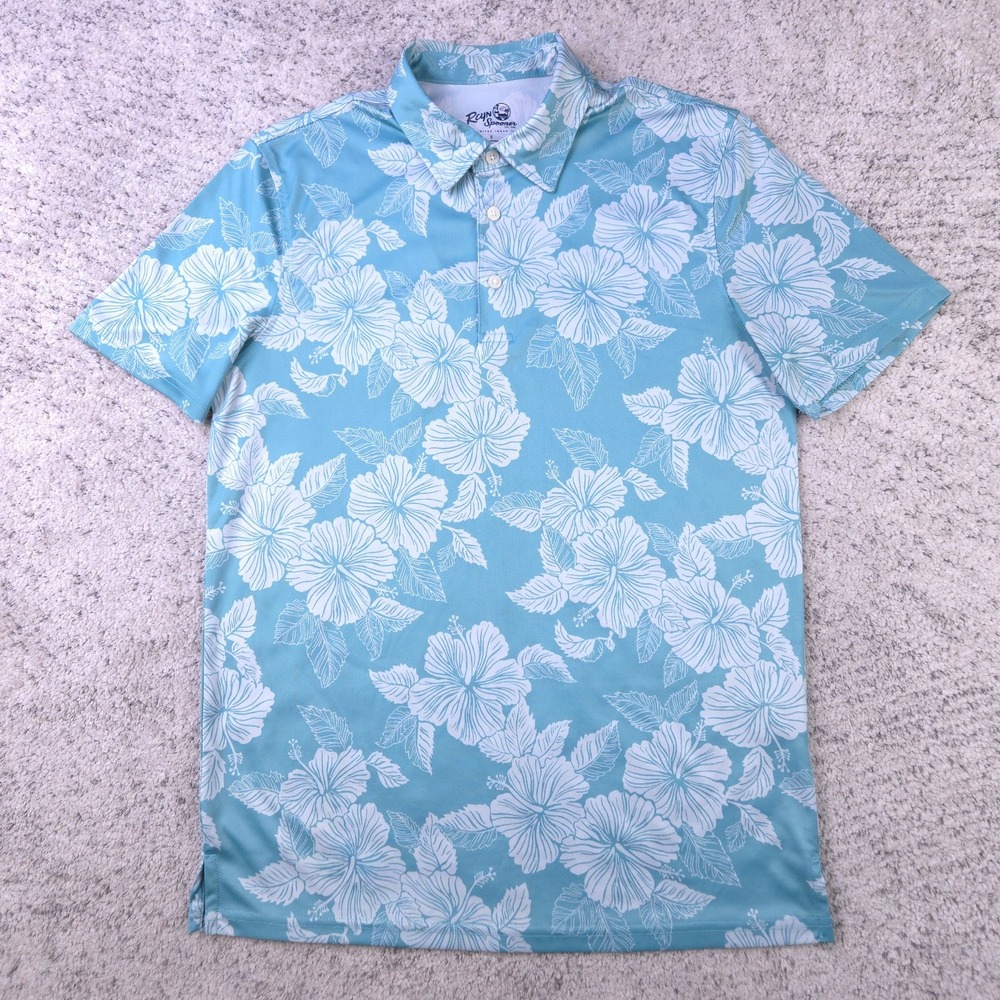 Reyn Spooner Polo Shirt Mens Small Hawaiian Limited Issue Brrr Floral Hibiscus